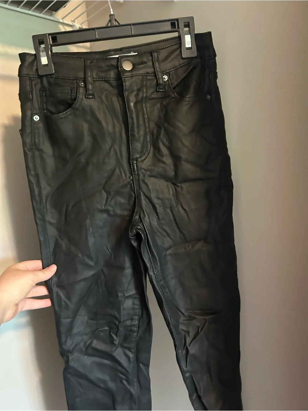 Black Faux Leather & Knit Pants Bundle